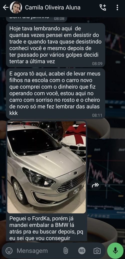 Quase desisitiu, me conheceu e agora comprou um carro